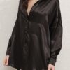 Camisa satén negra - Imagen 2