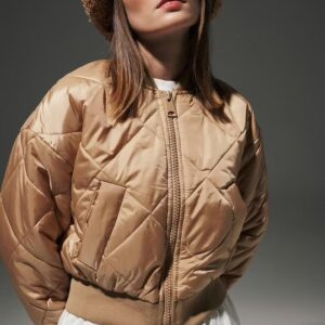 Chaqueta bomber camel