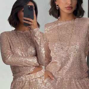 Blusa lentejuelas dorada