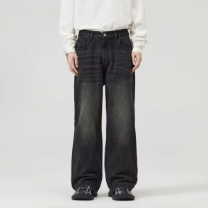 Pantalón ancho unisex vaquero negro